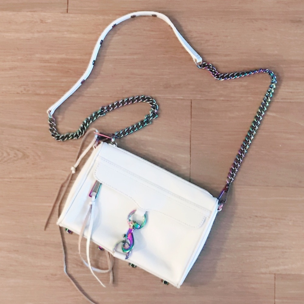 Rebecca Minkoff White Crossbody Rainbow Hardware